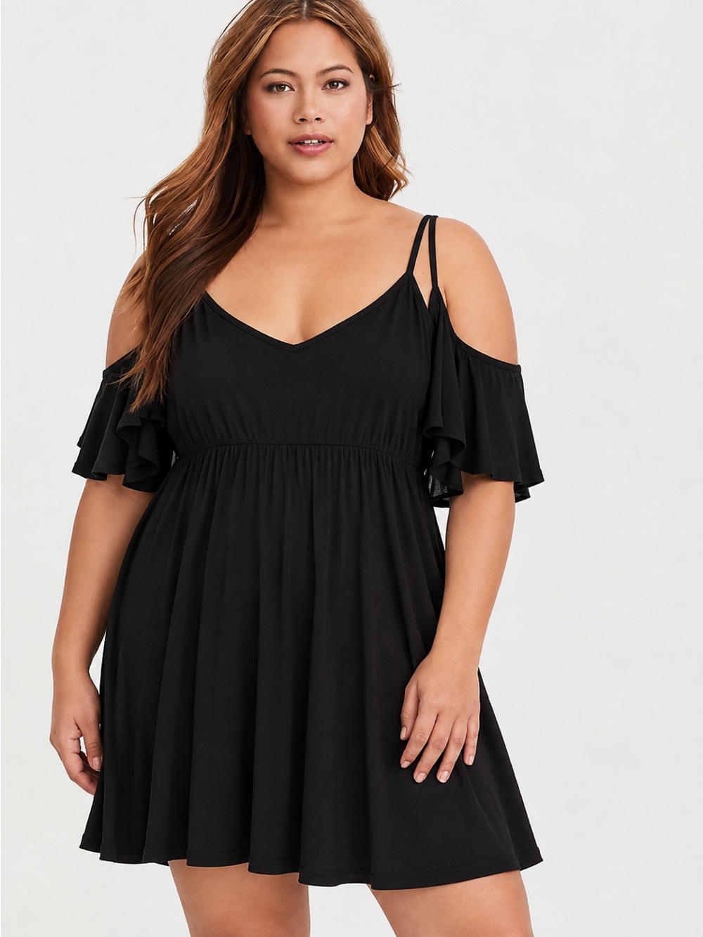TORRID | Black Cold-Shoulder Mini Dress